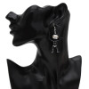 E-5445 4 Styles Black Acrylic Skull Drop Earrings for Women Halloween Party Jewelry Gift