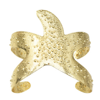 B-0989 New Fashion Gold Silver Metal Starfish Open Cuff Bangles For Women Summer Party Jewelry Gift