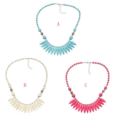 N-7290 Fashion Bohemian Retro Turquoise Necklace Personalized Jewelry