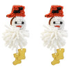 E-5448 Handmade Snowman Resin Beaded Drop Earrings for Women Girl Statement Jewelry Christmas Gift