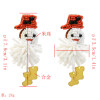 E-5448 Handmade Snowman Resin Beaded Drop Earrings for Women Girl Statement Jewelry Christmas Gift