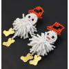 E-5448 Handmade Snowman Resin Beaded Drop Earrings for Women Girl Statement Jewelry Christmas Gift