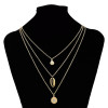 N-7295 Golden Fashion Multi-layer Shell Pendant Seaside Holiday Style Diamond Necklace