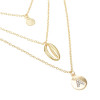 N-7295 Golden Fashion Multi-layer Shell Pendant Seaside Holiday Style Diamond Necklace
