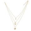 N-7295 Golden Fashion Multi-layer Shell Pendant Seaside Holiday Style Diamond Necklace