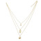 N-7295 Golden Fashion Multi-layer Shell Pendant Seaside Holiday Style Diamond Necklace