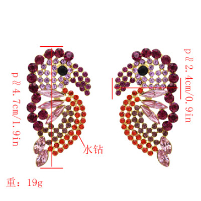 E-5452 4 Colors Cute Big Bird Shape Crystal Drop Earrings For Women Girl Party Jewelry Gift