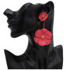 E-5456 6 Colors Elegant Women Metal Flower Drop Dangle Earrings Bridal Wedding Party Jewelry Gift