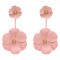 E-5456 6 Colors Elegant Women Metal Flower Drop Dangle Earrings Bridal Wedding Party Jewelry Gift