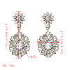 E-5455 4 Colors Retro Palace Luxury Water Drill Earrings Multilayer Petal Bright Dangle Earrings Party Jewelry Gift