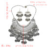 N-7296 New Fashion Coin Color Rinestone Crystal Statement Necklace Earring Bracelet  Jewelry Sets For Women Bridal Party Jewelry