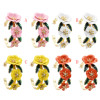 E-5459 Elegant Gold Metal Rhinestone Flower Hoop Earrings for Women Bridal Wedding Party Jewelry Gift