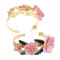 E-5459 Elegant Gold Metal Rhinestone Flower Hoop Earrings for Women Bridal Wedding Party Jewelry Gift