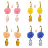 E-5461 4 Colors Fashion Acrylic Flower Drop Earrings for Women Bridal Wedding Party Jewelry Gift