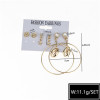 E-5460 Fashion Big Round Drop Dangle Earring Shell Shape Earring Set