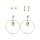 E-5460 Fashion Big Round Drop Dangle Earring Shell Shape Earring Set