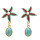 E-5463 Summer Starfish Rhinestone Pearl Drop Dangle Earrings for Women Boho Party Jewelry