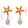E-5463 Summer Starfish Rhinestone Pearl Drop Dangle Earrings for Women Boho Party Jewelry