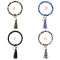 B-0990 Wristlet Keychain Bracelet Bangle Keyring Circle Key Ring Leather Tassel Bracelet Holder