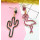 E-5465 Fashion Bird Cactus Crystal Rhinestone Dangle Drop Earrings Women Girl Jewelry Vacation Gift