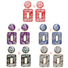 E-5472 5 Colors Bohemian Puka Shell Acrylic Big Geometric Drop Earrings for Women Wedding Party Jewelry
