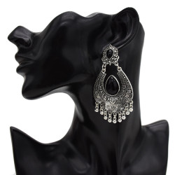 E-5476 Boho Vintage Indian Jhumka Big Bells Tassel Drop Earrings for Women Ethnic Flower Carved Statement Earring Jewelry 2019