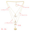 N-7302 Layered Necklace Starfish Seahorse Shell Pendant Necklace Bar Y Pendant Necklace for Women