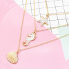 N-7302 Layered Necklace Starfish Seahorse Shell Pendant Necklace Bar Y Pendant Necklace for Women