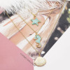 N-7302 Layered Necklace Starfish Seahorse Shell Pendant Necklace Bar Y Pendant Necklace for Women