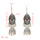 E-5482 Vintage Silver Metal Carved Flower Bells Tassel Drop Earrings for Women Indian Party Jewelry