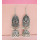 E-5482 Vintage Silver Metal Carved Flower Bells Tassel Drop Earrings for Women Indian Party Jewelry