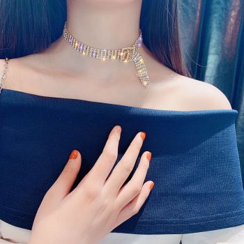 N-7303 Fashion Luxury Rhinestone Choker Crystal Necklace For Women Wedding Necklace Jewelry
