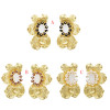 E-5483 Golden Flower Shape Pearl Earrings Fashion Atmosphere Lady Earrings