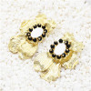 E-5483 Golden Flower Shape Pearl Earrings Fashion Atmosphere Lady Earrings