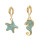 E-5485 Fashion Marine Style Starfish Color Sea Shell Earrings Female Wedding Party Jewelry