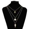 N-7304 Multi-Layer Layered Necklace Starfish Seahorse Shell Pendant Necklace for Woman