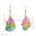 E-5486 Fashion Natural Stone Irregular Shape Blue Amethysts Quartz Crystal Stone Pendant Earring
