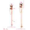 E-5487 Cute Crown Heart Star Rhinestone Long Tassel Drop Earrings for Women Girl Party Jewelry