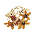 P-0444 2 Styles Golden Rhinestone Christmas Deer Female Angel Brooch Christmas Accessories Brooch