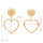 E-5491 Double Heart Shape Drop Earrings for Women Lady Wedding Party Gold Plated Jewelry