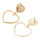 E-5491 Double Heart Shape Drop Earrings for Women Lady Wedding Party Gold Plated Jewelry