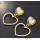 E-5491 Double Heart Shape Drop Earrings for Women Lady Wedding Party Gold Plated Jewelry