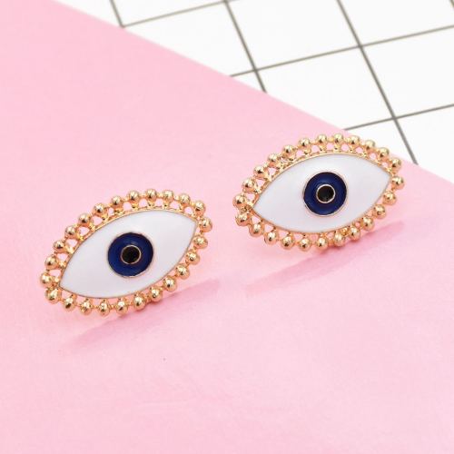 E-5490 Enamel Evil Eye Stud Earrings Fashion Earrings Jewelry