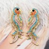 E-5493 full crystal parrot bird drop earrings 2019 new design good quality fashion women statement for women wholesale