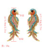 E-5493 full crystal parrot bird drop earrings 2019 new design good quality fashion women statement for women wholesale