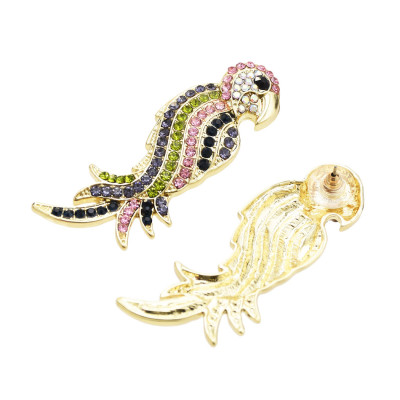 E-5493 full crystal parrot bird drop earrings 2019 new design good quality fashion women statement for women wholesale