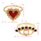 R-1515 New Design Women Exaggerated Evil Eyes Lips Heart Charms Rings Bohemian Style Statement Wedding Girl Rings Jewelry Accessories