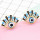E-5494 New Evil Eye Earrings Blue Rhinestone Stud Earring Gold Metal Fashion Women Earring Party Jewelry