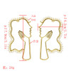 E-5496 Golden Hollow Face Pearl Novelty Ladies Earrings Party Earrings