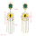E-5497 Evil Eye Earrings Blue Rhinestone Dangle Tassel Shining Drop Earrings Women Earring Party Jewelry
